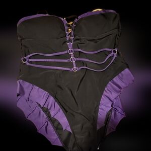 Black and Purple Swimsuit